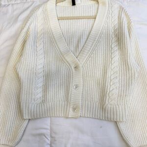 H&M Cream Cable Knit Cardigan